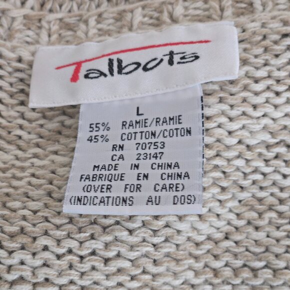 Talbots Floral Print Knit Sweater Vest Cream Tan Large - Picture 7 of 7